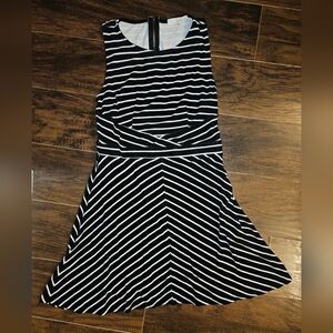 Rewind Black and White Striped Mini Dress